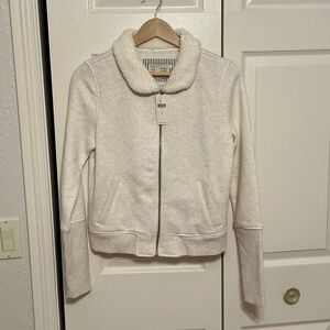 Anthropologie Cream Zip-Up Jacket